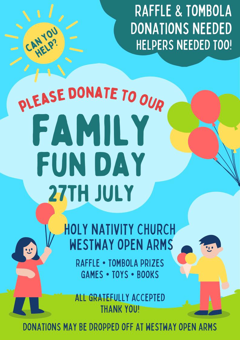 Donations needed for our Family Fun Day