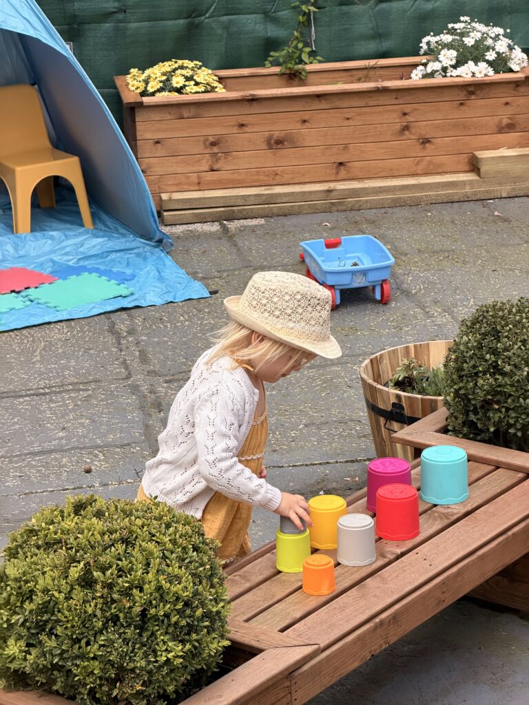One of our little ones enjoying the garden.